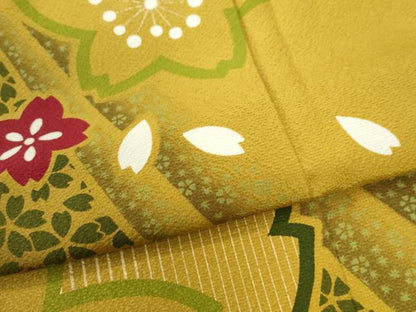 平和屋着物●豪華振袖　舞桜文　正絹　逸品　CAAZ3773yc
