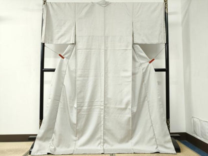 平和屋着物●上質なお召　縞　ロング丈　正絹　逸品　CAAZ3779yc