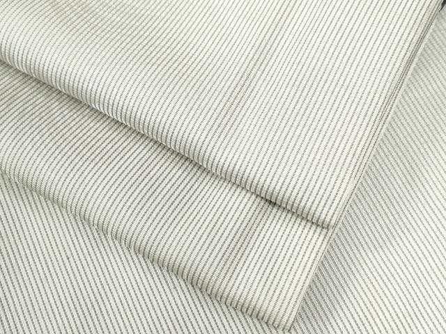 平和屋着物●上質なお召　縞　ロング丈　正絹　逸品　CAAZ3779yc