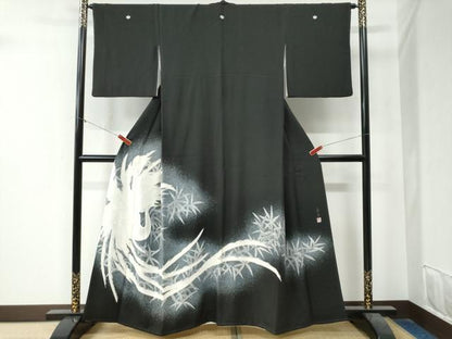 平和屋着物●京友禅作家　山科春宣　黒留袖　鳳凰枝葉文　暈し染め　正絹　逸品　CAAZ3784yc