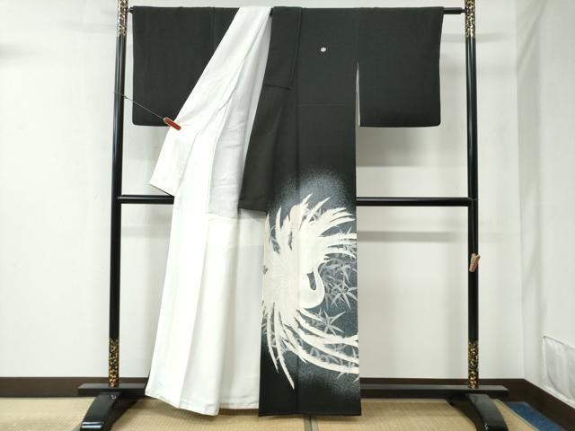 平和屋着物●京友禅作家　山科春宣　黒留袖　鳳凰枝葉文　暈し染め　正絹　逸品　CAAZ3784yc
