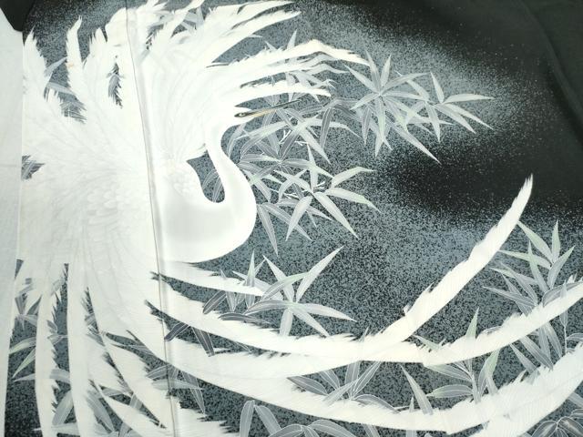 平和屋着物●京友禅作家　山科春宣　黒留袖　鳳凰枝葉文　暈し染め　正絹　逸品　CAAZ3784yc
