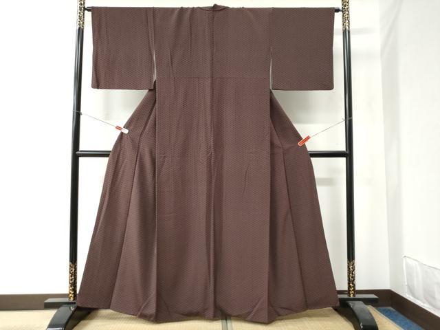 平和屋着物●上質な小紋　網目文　黒地　正絹　逸品　CAAZ3816yc