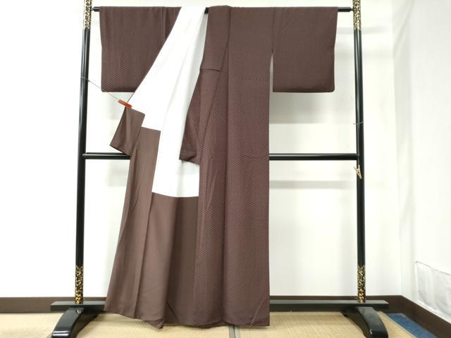 平和屋着物●上質な小紋　網目文　黒地　正絹　逸品　CAAZ3816yc