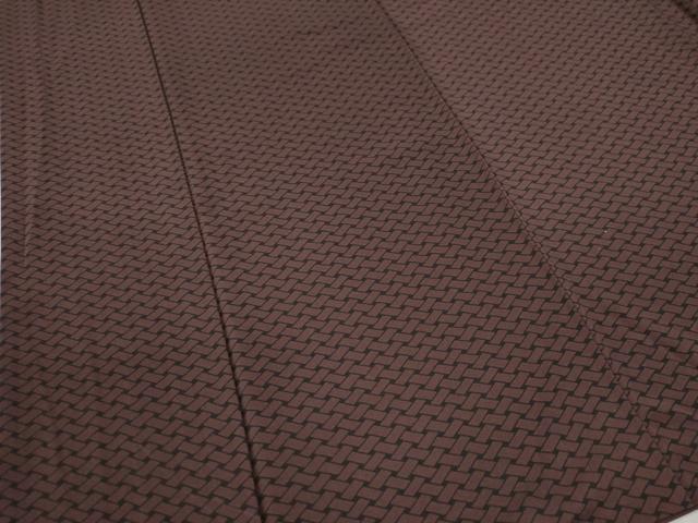 平和屋着物●上質な小紋　網目文　黒地　正絹　逸品　CAAZ3816yc