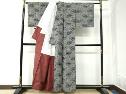 平和屋着物●上質な紬　宝尽くし　正絹　逸品　CAAZ3824yc