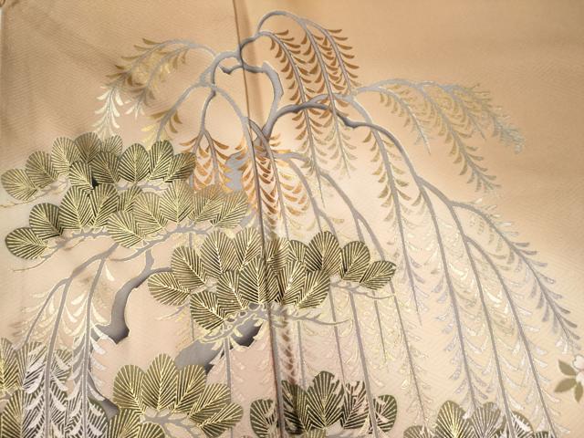 平和屋着物●豪華色留袖　作家物　枝垂れ柳花松文　暈し染め　金銀彩　正絹　逸品　CAAZ3826yc