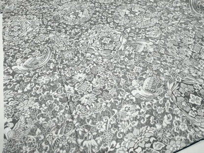 平和屋着物●上質なお召　天目織　更紗花鳥文　正絹　逸品　CAAZ3872yc