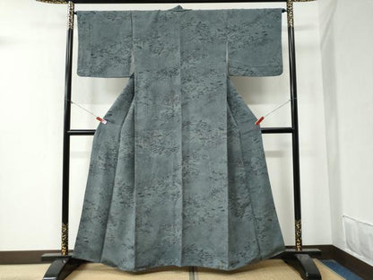 平和屋着物●上質な小紋 型染め 鉾風景文 鬼しぼ縮緬 正絹 逸品 CAAZ3876yc
