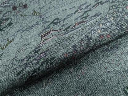 平和屋着物●上質な小紋 型染め 鉾風景文 鬼しぼ縮緬 正絹 逸品 CAAZ3876yc