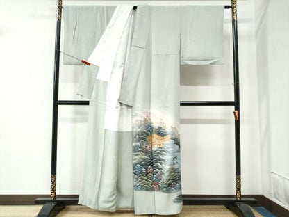 平和屋着物●色留訪問着　作家物　手描き　宮島　暈し染め　金彩　正絹　逸品　CAAZ3897yc