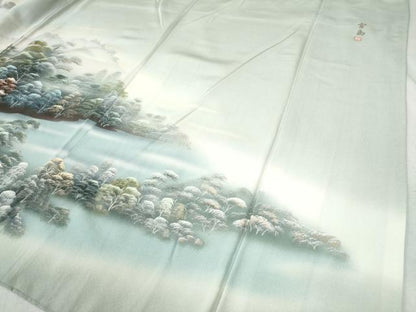 平和屋着物●色留訪問着　作家物　手描き　宮島　暈し染め　金彩　正絹　逸品　CAAZ3897yc