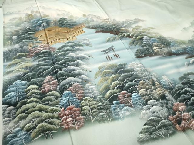 平和屋着物●色留訪問着　作家物　手描き　宮島　暈し染め　金彩　正絹　逸品　CAAZ3897yc