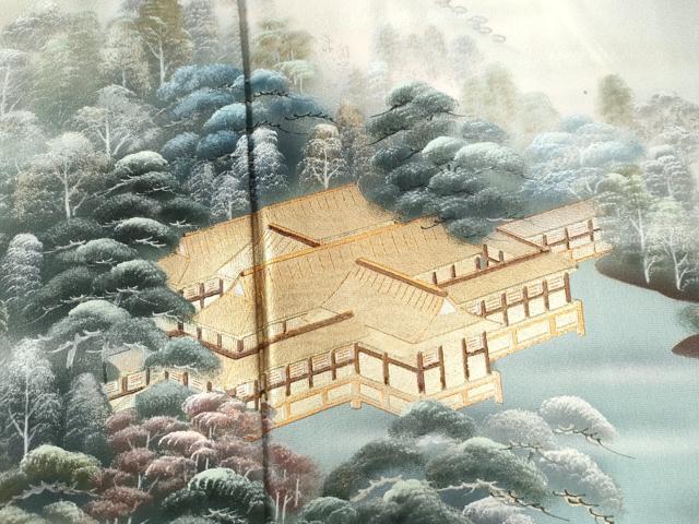 平和屋着物●色留訪問着　作家物　手描き　宮島　暈し染め　金彩　正絹　逸品　CAAZ3897yc