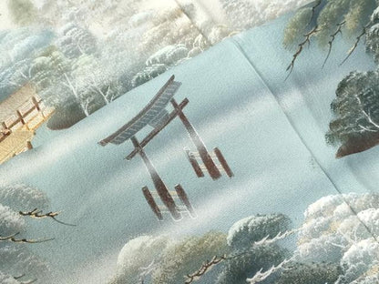 平和屋着物●色留訪問着　作家物　手描き　宮島　暈し染め　金彩　正絹　逸品　CAAZ3897yc