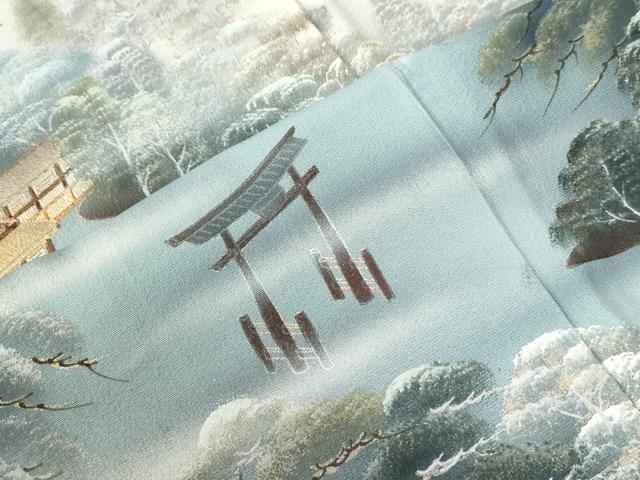 平和屋着物●色留訪問着　作家物　手描き　宮島　暈し染め　金彩　正絹　逸品　CAAZ3897yc