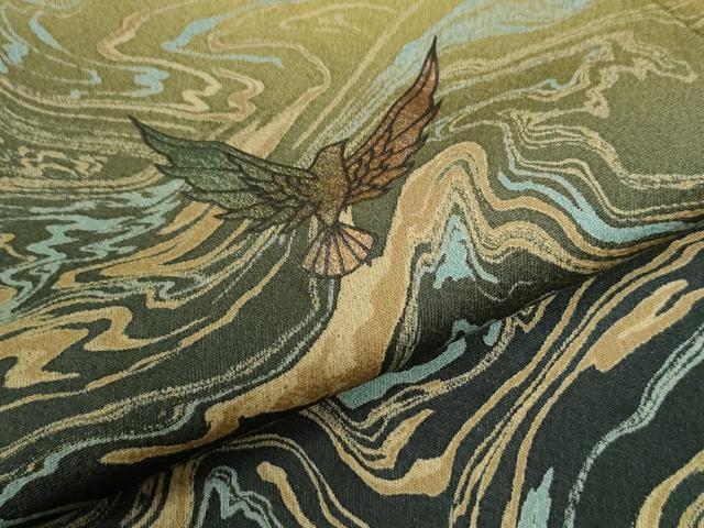 平和屋着物○染色作家 斉藤三才 訪問着 三才鳥 墨流し文様 暈し