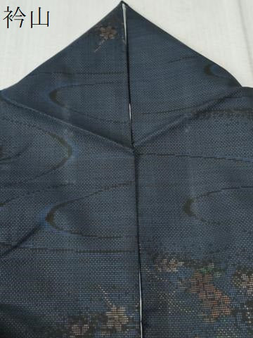 平和屋着物●本場大島紬　9マルキ　流水草花文　正絹　逸品　CAAZ3967yc
