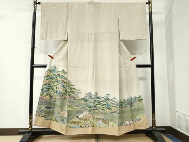 平和屋着物●京加賀友禅 松本健一 色留袖 水辺松竹梅風景文 暈し染め 正絹 逸品 CAAZ3972yc