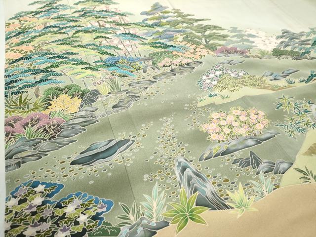 平和屋着物●京加賀友禅 松本健一 色留袖 水辺松竹梅風景文 暈し染め 正絹 逸品 CAAZ3972yc