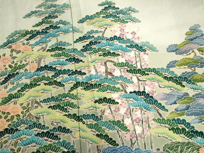 平和屋着物●京加賀友禅 松本健一 色留袖 水辺松竹梅風景文 暈し染め 正絹 逸品 CAAZ3972yc