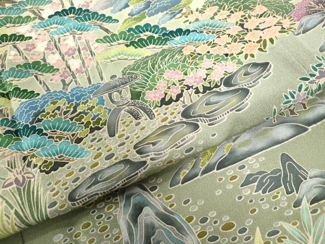 平和屋着物●京加賀友禅 松本健一 色留袖 水辺松竹梅風景文 暈し染め 正絹 逸品 CAAZ3972yc