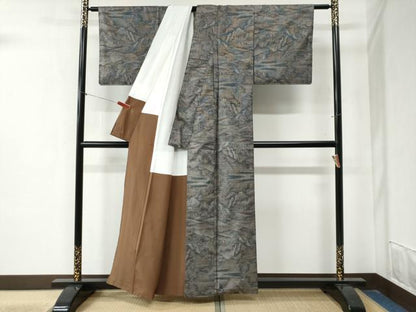 平和屋着物●本場大島紬　9マルキ　遠山樹林文　正絹　逸品　CAAZ3976yc