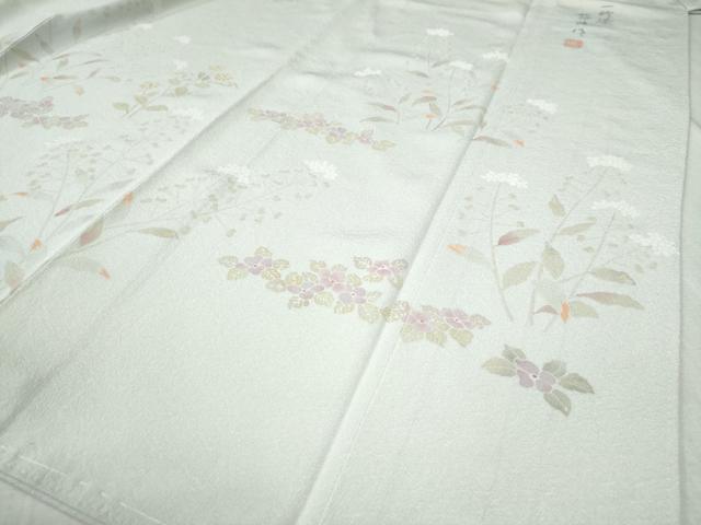平和屋着物●訪問着　作家物　一珍染　草花文　正絹　逸品　未使用　CAAZ3994yc