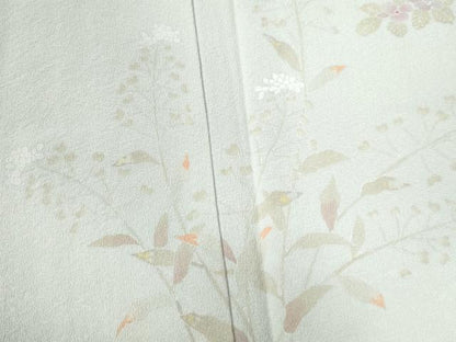 平和屋着物●訪問着　作家物　一珍染　草花文　正絹　逸品　未使用　CAAZ3994yc