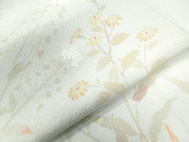 平和屋着物●訪問着　作家物　一珍染　草花文　正絹　逸品　未使用　CAAZ3994yc
