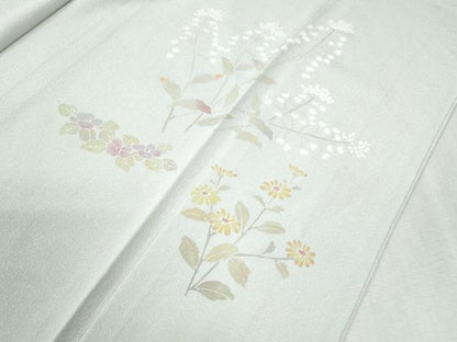 平和屋着物●訪問着　作家物　一珍染　草花文　正絹　逸品　未使用　CAAZ3994yc