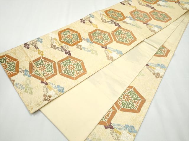 平和屋着物●六通柄袋帯　唐織　蜀紅異文　正絹　逸品　CAAZ4033hy