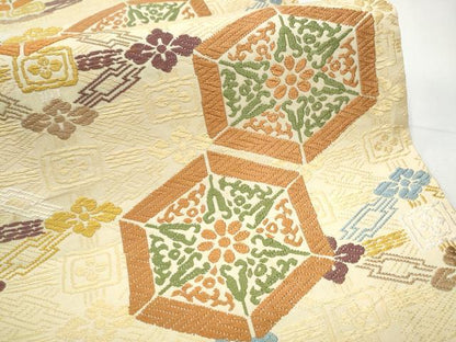 平和屋着物●六通柄袋帯　唐織　蜀紅異文　正絹　逸品　CAAZ4033hy