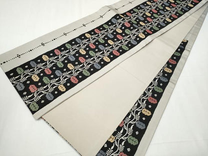 平和屋着物●六通柄袋帯 佳染 枝葉文 ますいわ屋扱い 正絹 逸品 CAAZ4035hy