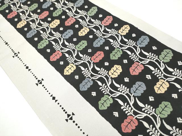 平和屋着物●六通柄袋帯 佳染 枝葉文 ますいわ屋扱い 正絹 逸品 CAAZ4035hy