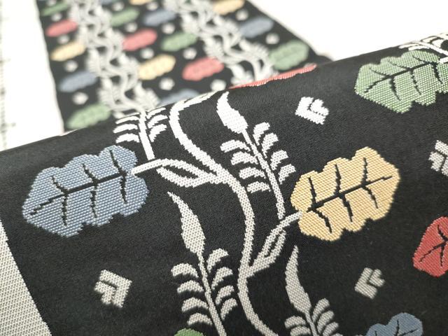 平和屋着物●六通柄袋帯 佳染 枝葉文 ますいわ屋扱い 正絹 逸品 CAAZ4035hy