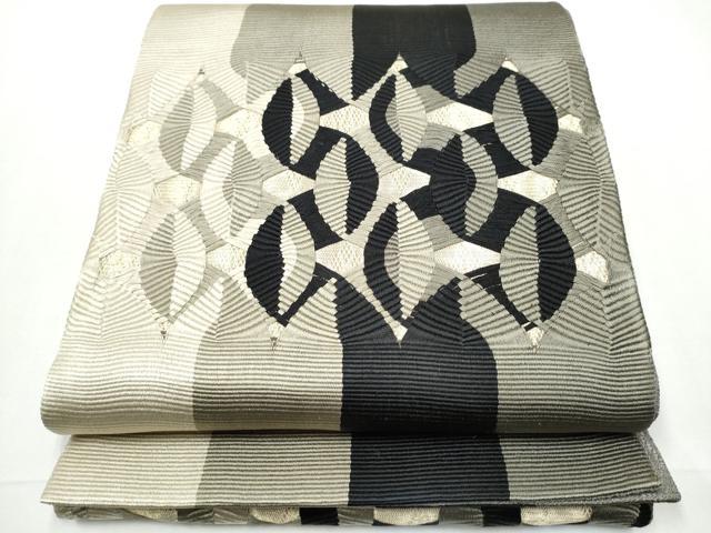 平和屋着物●ひなや工房　くむ・あむ・おる　伊豆蔵明彦　唐組　太鼓柄袋帯　七宝文　金糸　ますいわ屋扱い　正絹　逸品　CAAZ4061hy
