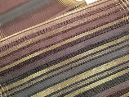 平和屋着物▽スリーシーズン 春夏秋 太鼓柄袋帯 横段文 金糸 正絹 逸品 未使用 CAAZ4063hy