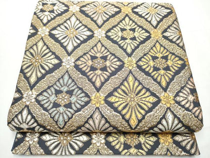 平和屋着物●六通柄袋帯 唐織 天井花文 金糸 正絹 逸品 CAAZ4069hy