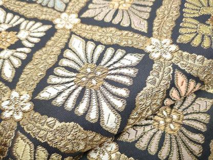 平和屋着物●六通柄袋帯 唐織 天井花文 金糸 正絹 逸品 CAAZ4069hy