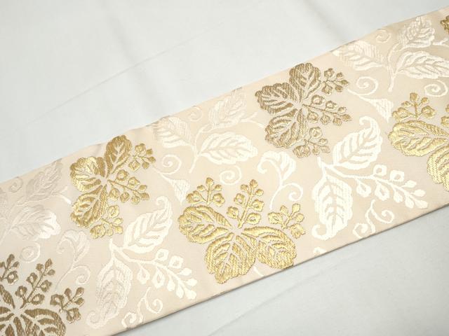 平和屋着物●俵屋　人間国宝　喜多川平朗  有職織物　九寸名古屋帯　唐織　桐唐草文　金糸　正絹　逸品　CAAZ4096hy