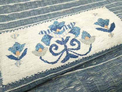 平和屋着物▽スリーシーズン　春夏秋　太鼓柄袋帯　櫛織　花唐草文　正絹　逸品　CAAZ4110hy