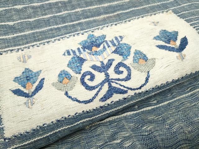 平和屋着物▽スリーシーズン　春夏秋　太鼓柄袋帯　櫛織　花唐草文　正絹　逸品　CAAZ4110hy
