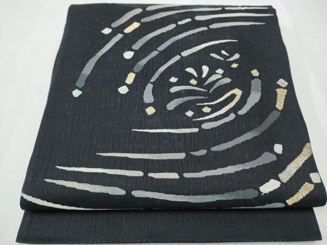 平和屋着物▽スリーシーズン 春夏秋 太鼓柄袋帯 抽象文 金銀糸 正絹 逸品 CAAZ4140hy