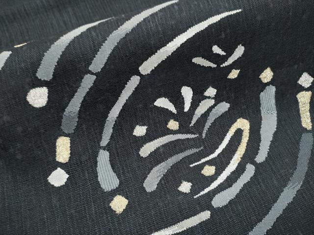 平和屋着物▽スリーシーズン 春夏秋 太鼓柄袋帯 抽象文 金銀糸 正絹 逸品 CAAZ4140hy