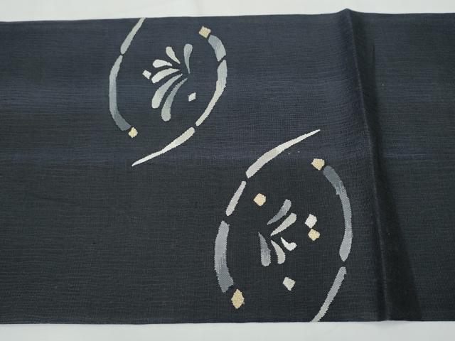 平和屋着物▽スリーシーズン 春夏秋 太鼓柄袋帯 抽象文 金銀糸 正絹 逸品 CAAZ4140hy