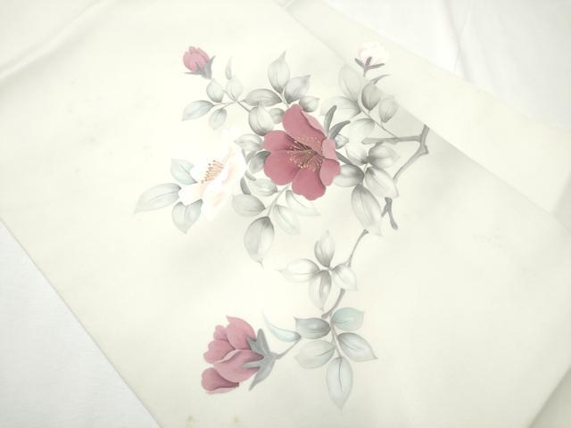 平和屋着物●塩瀬 九寸名古屋帯 作家物 手描き 枝花文 金彩 正絹 逸品 CAAZ4163hy