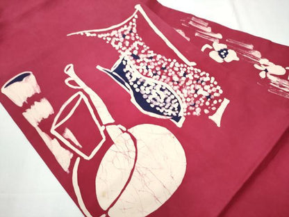 平和屋着物●九寸名古屋帯　作家物　一珍染め　陶器文　正絹　逸品　CAAZ4175hy