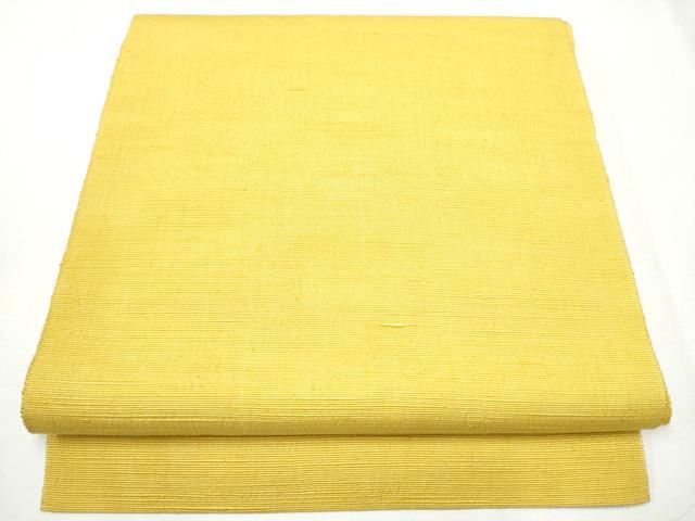 平和屋着物●八寸名古屋帯 紬地 黃支子色 正絹 逸品 CAAZ4182hy