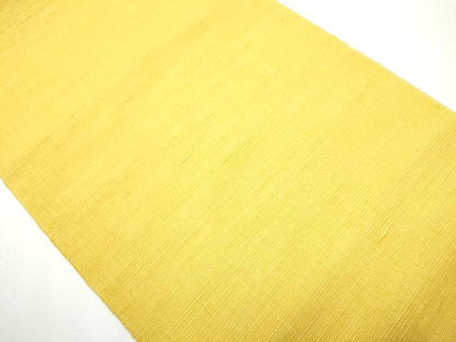 平和屋着物●八寸名古屋帯 紬地 黃支子色 正絹 逸品 CAAZ4182hy